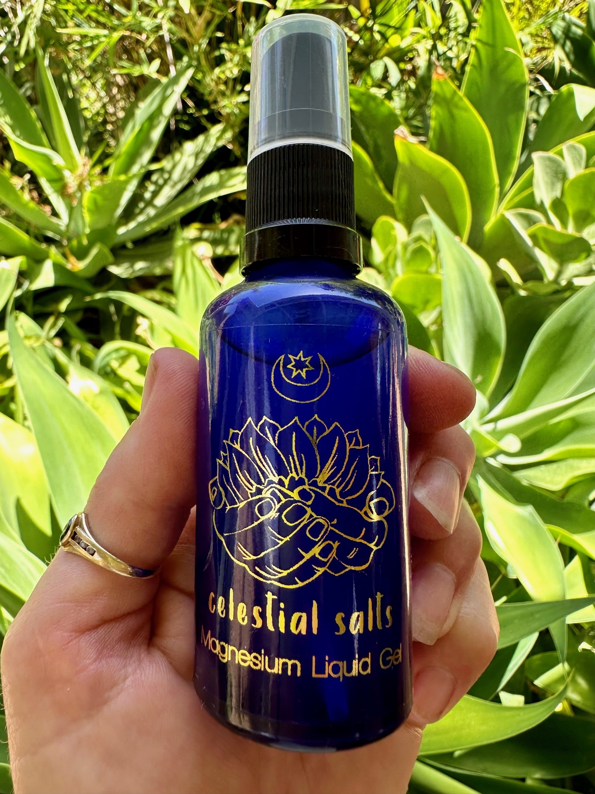 MAGNESIUM LIQUID GEL | Magnesium Oil | Magnesium Rub | 50 ml Blue Glass Bottle with pump