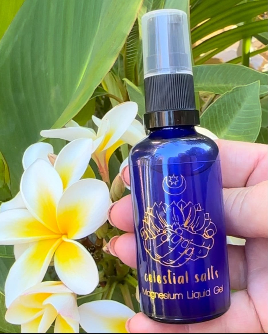 MAGNESIUM LIQUID GEL | Magnesium Oil | Magnesium Rub | 50 ml Blue Glass Bottle with pump