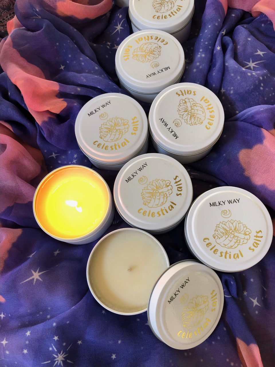 TRAVEL CANDLE  MILKY WAY   HAND POURED SOY CANDLE