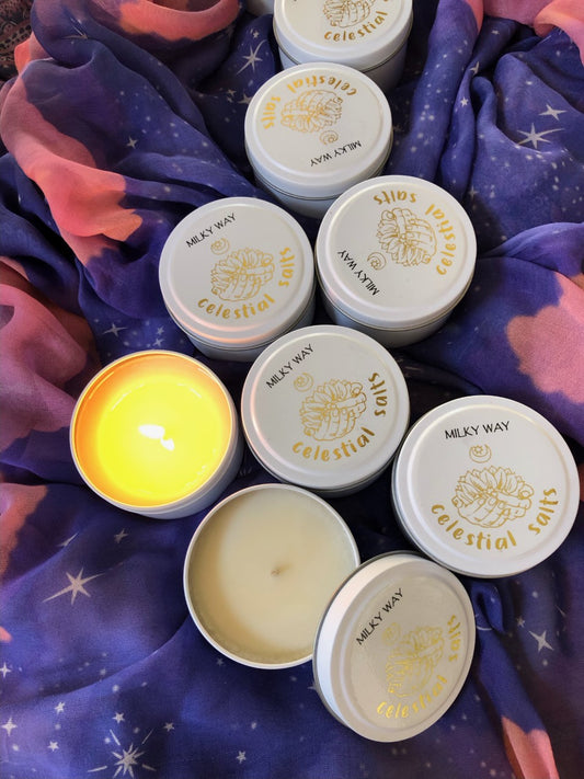 TRAVEL CANDLE  MILKY WAY   HAND POURED SOY CANDLE