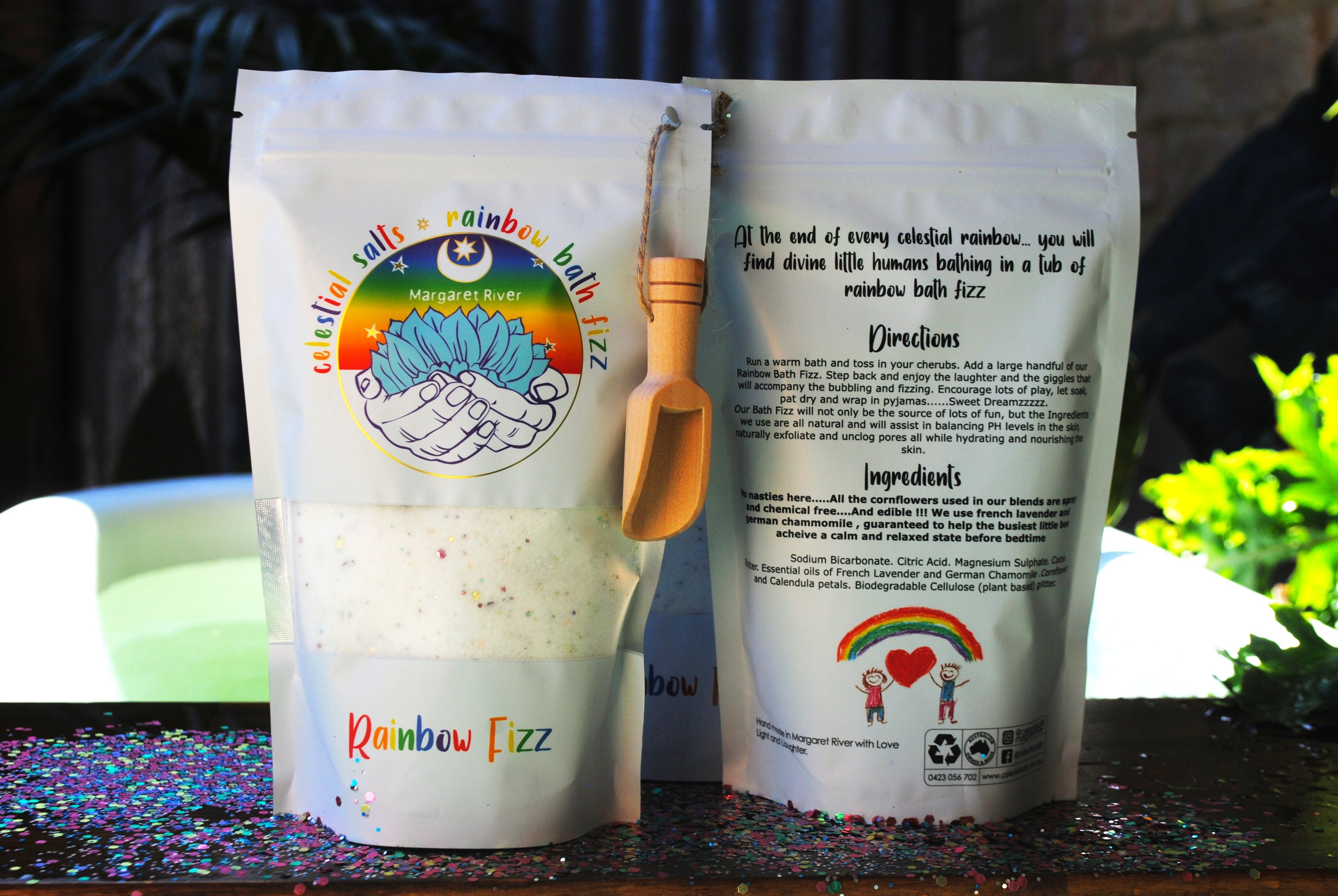 BATH  BOMB POWDER RAINBOW FIZZ