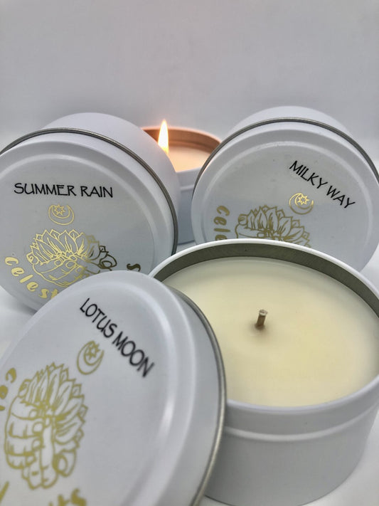 TRAVEL CANDLES     THE  CANDLE  COLLECTION    SOY CANDLES