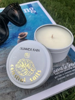 TRAVEL CANDLE   SUMMER RAIN   HAND POURED SOY CANDLE